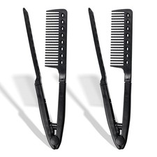 Hair Straightening Comb   HeatSafe, TangleFree VShaped Styling Tool for Flat ...