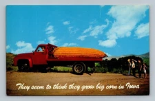 Vintage Iowa Postcard Oversized Corn on Truck by Mike Roberts