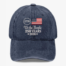 We The People 250 Years Hat USA 1776 2026 Patriotic American Flag Baseball Cap