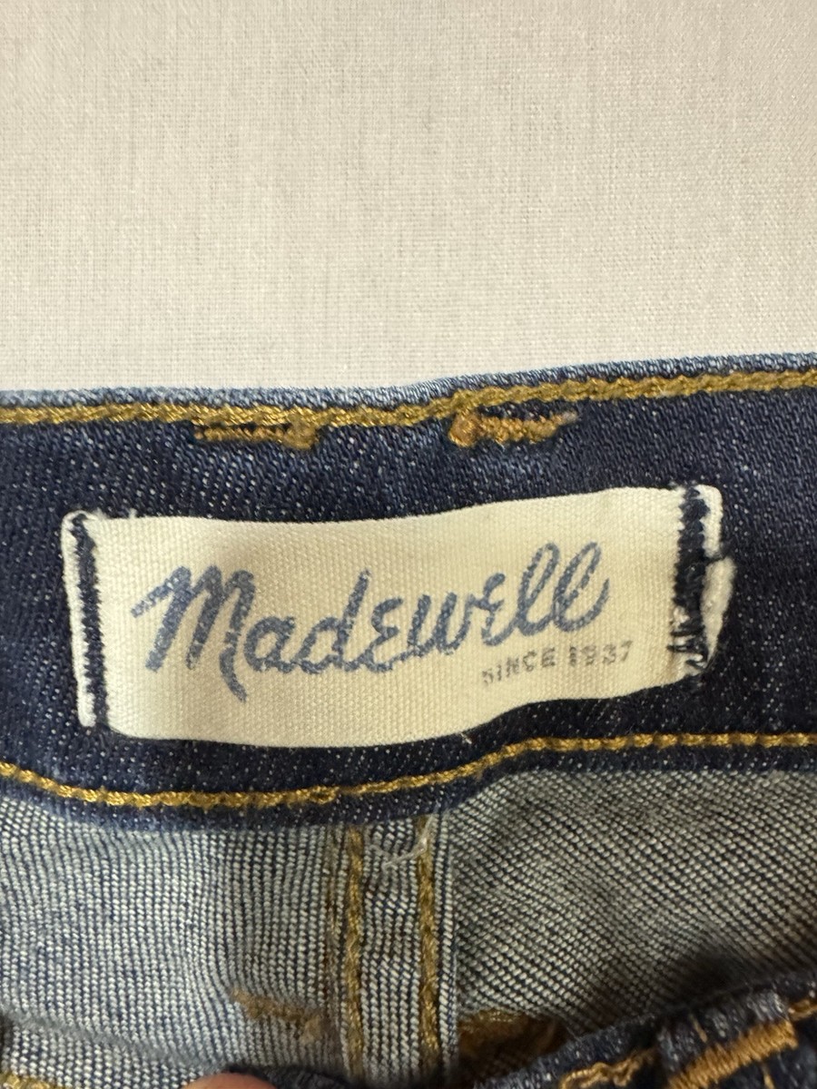 Madewell Jeans Womens 29x25 1/2 Blue Denim Stretch Mid Rise Slim Ankle Whiskered View 5