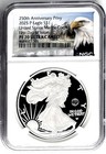 2025 P PROOF SILVER EAGLE US MARINE 250TH ANNIV. PRIVY FIRST RELEASES SNGC PF70 — photo 1
