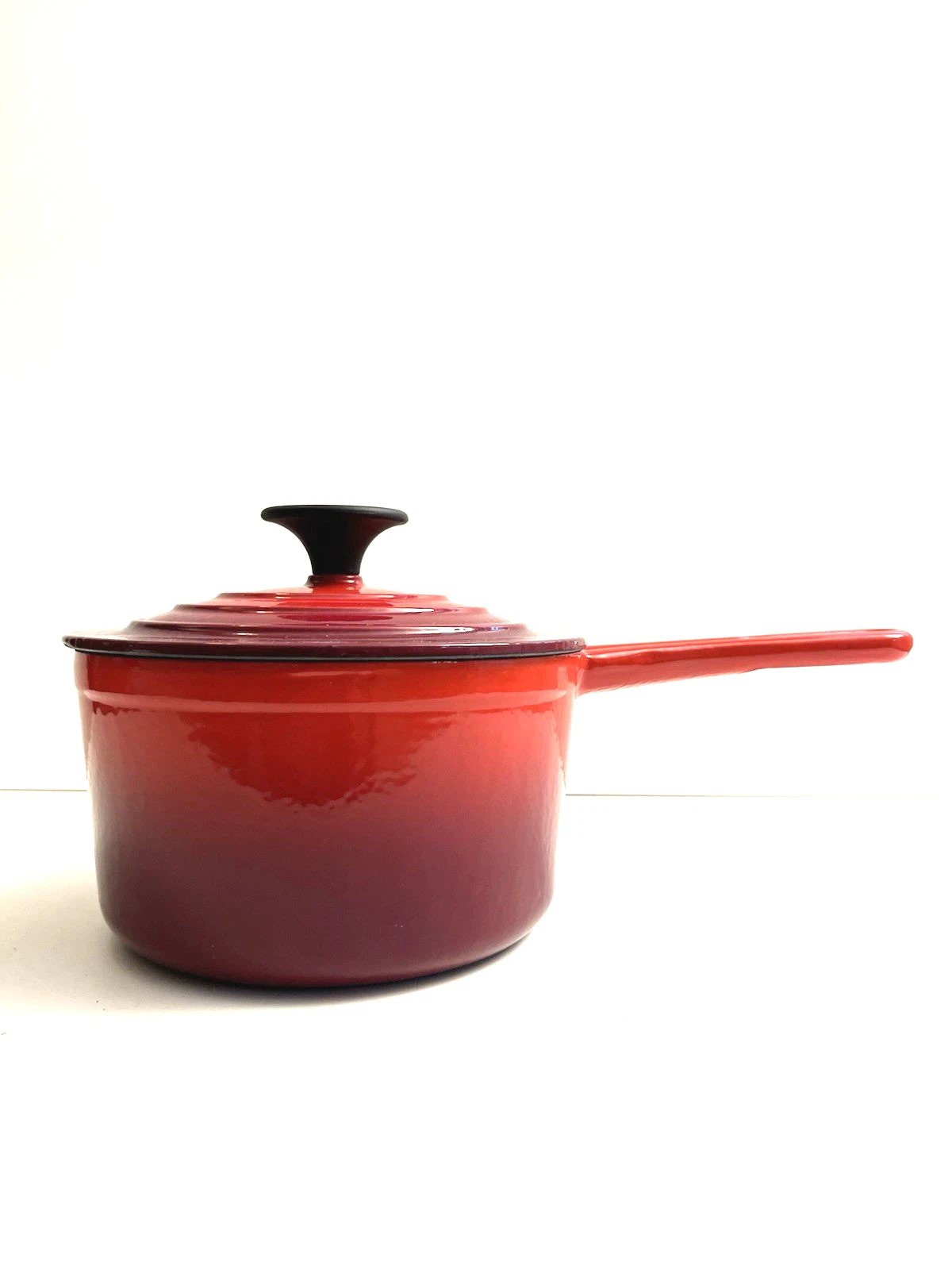 Vtg MCM Cousances / Le Crueset France Cast Iron Covered Sauce Pan Xlnt!!!