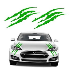 2 PCS Car Claw Mark Stickers, Automotive Vinyl Claw Mark Decals for Hood Green