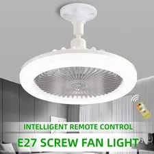 Fan for E27 Ceiling 3in1 with Remote Control Lighting Lamp 3 Speeds Rotatable