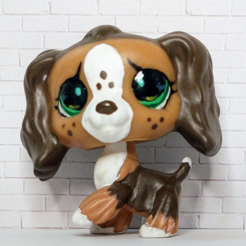 Littlest Pet Shop LPS OOAK Brown Cocker Spaniel Dog Green Eyes Inspired by #675 - Picture 2 of 5