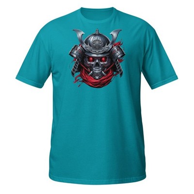 Skull Samurai Helmet Shirt - Red Eyes Warrior Mask Katana Head T-Shirt