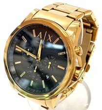 Armani Exchange AX2095 Quartz Watch Men 41mm Gold Tone Used 3 Months Warranty
