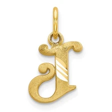 10k Yellow Gold Initial J Charm Pendant Perfect Gift for Her