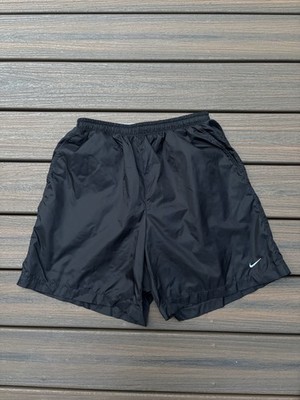 Vintage 90's Nike Nylon Lined Gym Shorts Black Mens Large Mini