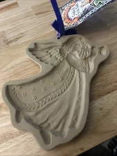 Vintage 1995 Brown Bag Cookie Art Gabriel Stoneware Christmas Cookie Mold Angel