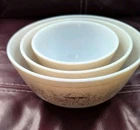Vintage Pyrex Forest Fancy Nesting Mixing Bowls (Set of 3)