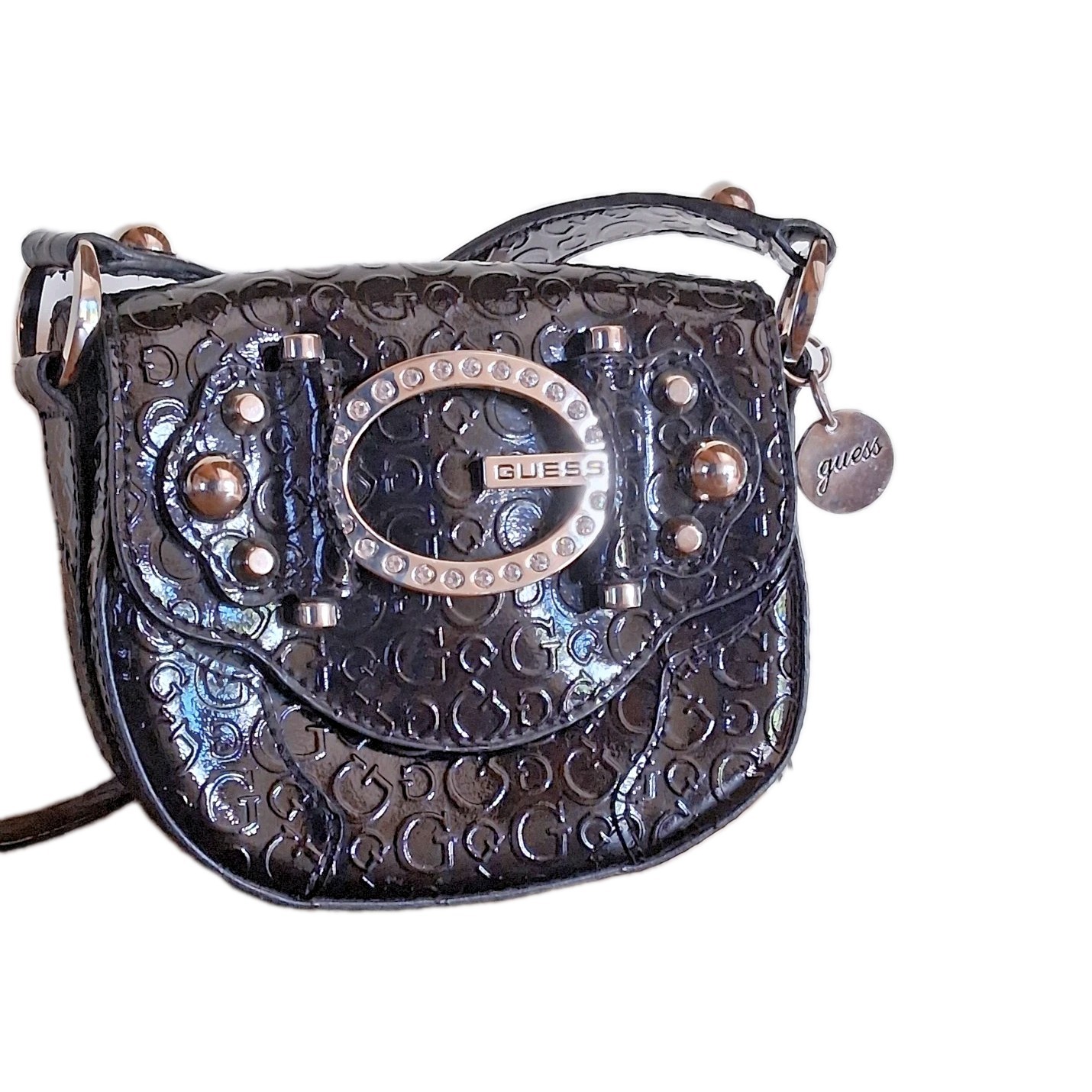 Guess borsa tracolla in vernice nera