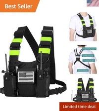 Radio Chest Harness Chest Front Pack Pouch Holster Vest Rig for Two Way Radio...