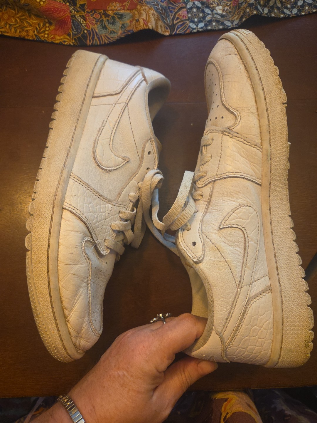 SAOLA Nike Jordan 1 Retro Low Top Golf Bianco Croc Taglia 10.5 Uomo US DD9315 110