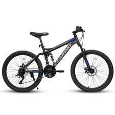 A2460 24 Inch Mountain Bike With Full Suspension, 21 Speed Shifter Lever With Ge