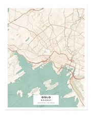 Modern Oslo Map Wall Art Poster - Stylish Urban Decor Premium Quality