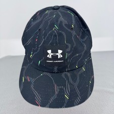 Under Armour Black Graphic Flat Fit Youth Hat Adjustable One Size UA Flat Fit
