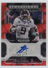 2023 Panini Chronicles Draft Picks Red Ice Prizm Leon O'Neal Jr Auto 17r2