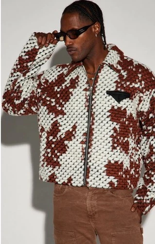 NEW NWT Nova Men Chamarra Jacquard Newbury Men’s Size XL Jacket Hip Hop image 2