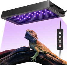 24W LED UVB Reptile Light, Dimmable 5.0-20.0 UVA UVB Lamp with Timer  3 Modes,