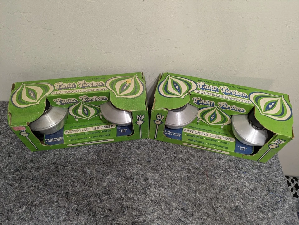 批量 2 件 复古 露台 大溪地提基 手电 户外 铝 Belco 中世纪 — 第 2/4 张图片