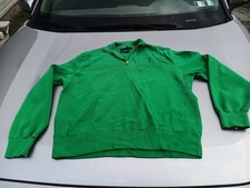 Polo Ralph Lauren Sweater XL Green Pima Cotton Exclusive Decoration 1/4 Zip