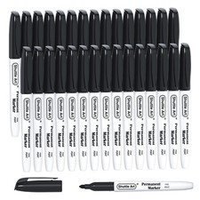 Permanent Markers, 30 Pack Black Permanent Marker set,Fine Point, Works on Pl...