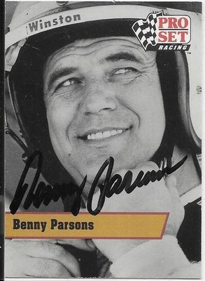 1991 Pro Set, Benny Parsons,  Signed Racing Card, Nascar Autograph