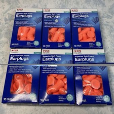 Superior Soft Foam Earplugs 32 Db Noise Reduction 10 Ct - Lot of 6