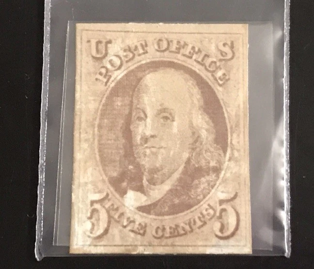 1847 U.S. FIVE CENT Benjamin Franklin Stamp - Americas First $8.000 - Image 2 of 4