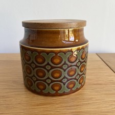 Hornsea Pottery Bronte Vintage Storage Jar with Wooden Lid