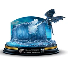 GAME OF THRONES Epic Moments Light-Up Sculpture Collection #2 Dragon & The Wolf