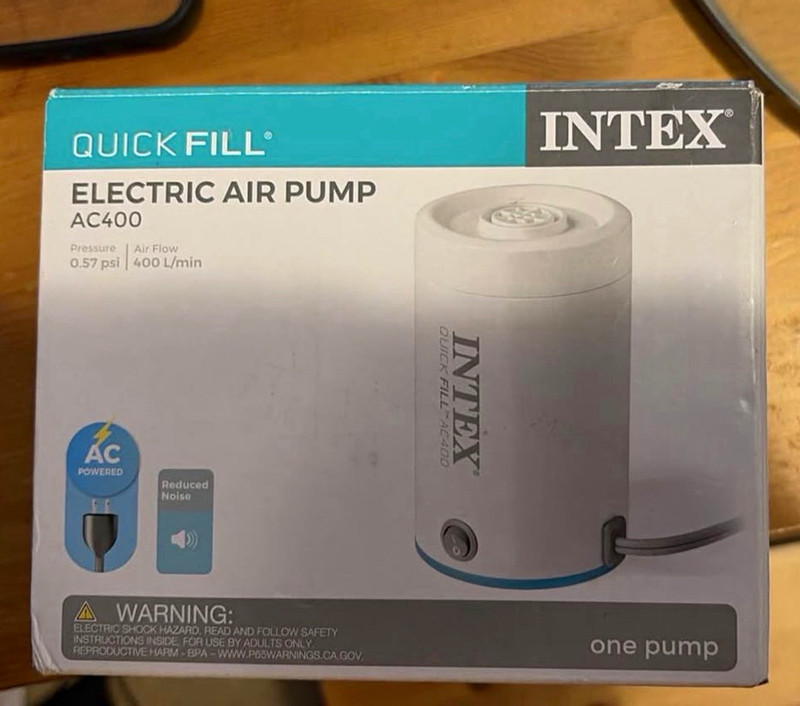 Intex AC400 Quick-Fill Electric Air Pump AC Powered Reduced Noise
