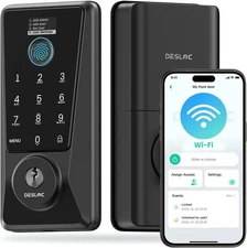 DESLOC WiFi Smart Lock D110 Plus, Built-in Wi-Fi 6.1 *2.87 * 0.98 inch, Black 