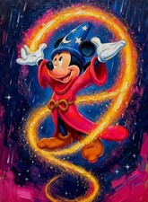 Mickey Mouse Disney Fantasia Art Card Print Artist Signed Limited /30 ACEO S3#04
