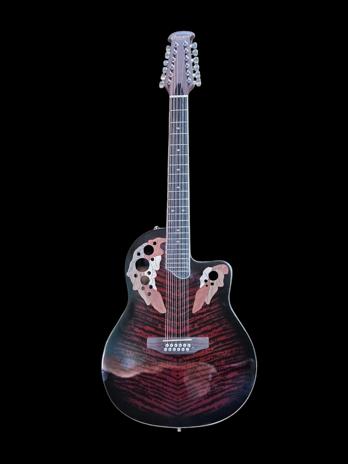 New 12 String Acoustic/Electric Guitar with Flamed Top-Great Playing Guitar