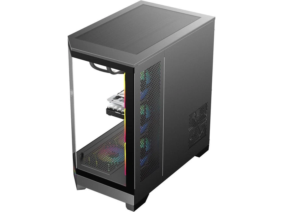 DIYPC  Vanguard-F1-BK -Black Dual USB3.0 and Type C Tempered Glass ATX Full Towe - Image 4 of 4