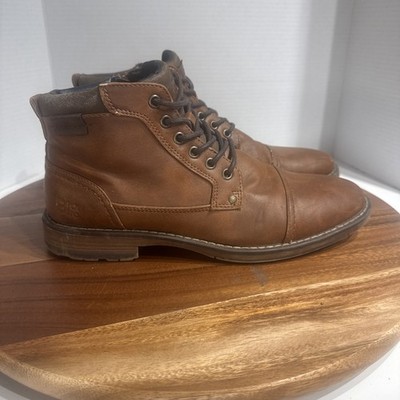 B-52 By Bullboxer Bilton Ankle Boots Men's size 10 Side Zip, Lace Up Brown