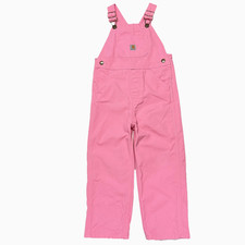 Carhartt Overalls Bib Toddler Girls Cotton Canvas Heart Logo Snaps Size 4T Pink