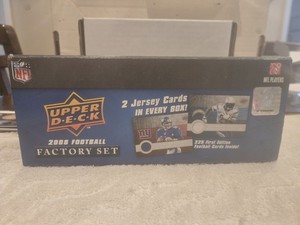 Upper Deck 2008 NFL Football  Factory Set Base 225 Cards With 2 Jersey Cards.. 
