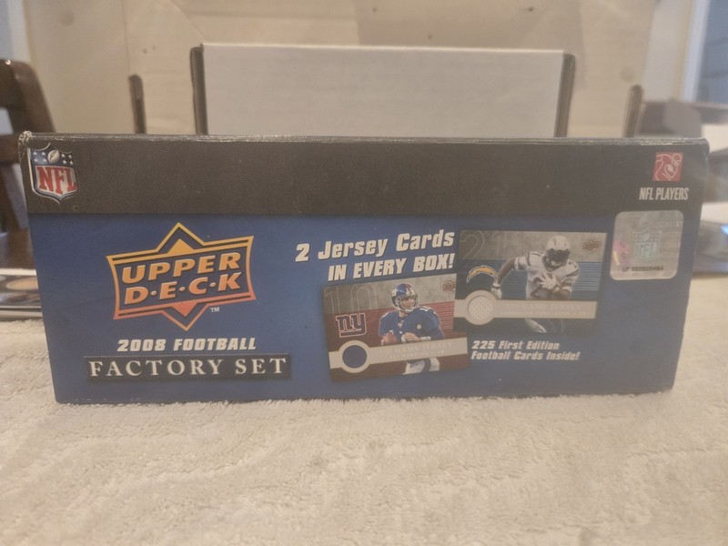 Upper Deck 2008 NFL Football  Factory Set Base 225 Cards With 2 Jersey Cards.. 