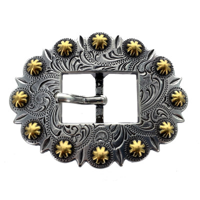 WESTERN HORSE HEADSTALL BRIDLE SADDLE ANTIQUE GOLD BERRY CART BUCKLE FITS 3/4''
