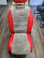 SUPERLAMB MERCEDES S Driver and Passenger Steel Grey Sheepskin Insert Covers