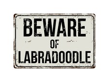 356VS Beware Of Labradoodle 8 "x 12" Vintage Aluminum Retro Metal Sign