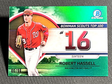 2023 Bowman Chrome GREEN REFRACTOR BOWMAN SCOUTS TOP 100 #100 Robert Hassell /99