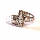 14k white gold .82ct marquise SI2 H diamond engagement ring vintage ladies 4.2g — photo 1