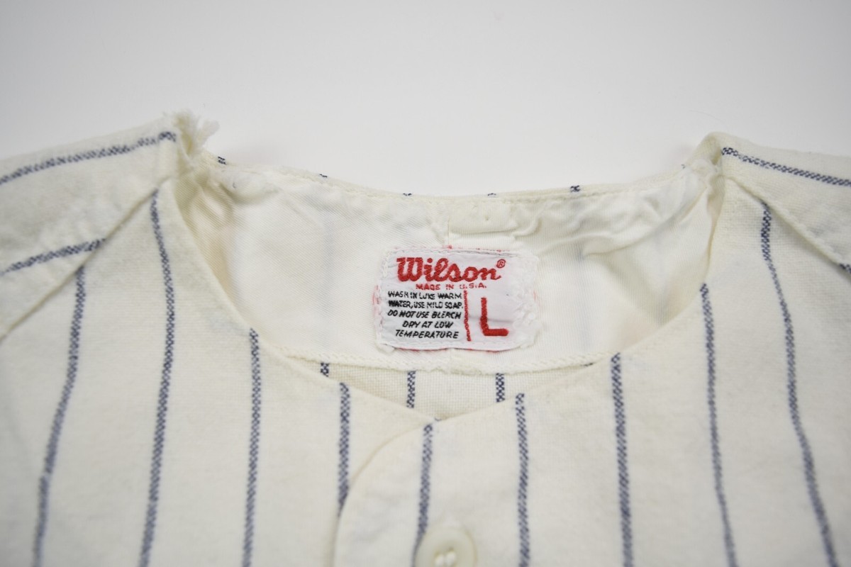 Vintage Wilson Mens Large Baseball Jersey Pants White Blue