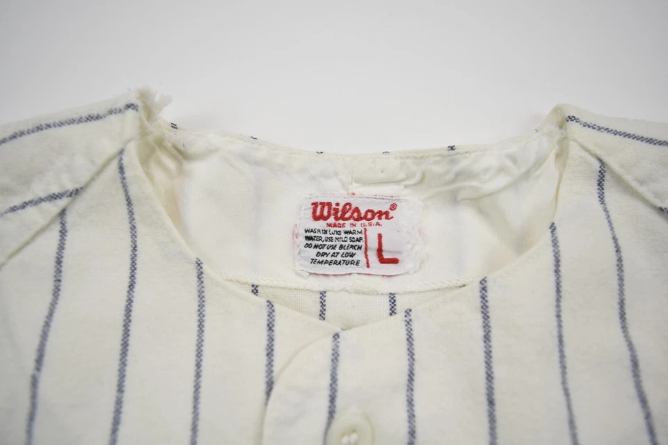 Pantalones de béisbol vintage Wilson para hombre grandes blancos azules a rayas #15 años 50 60 Foto 3 de 4