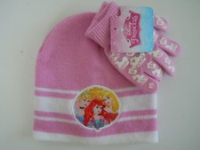 DISNEY PRINCESS SUPER ADORABLE GIRLS' WINTER HAT  GLOVES SET ONE SIZE FITS