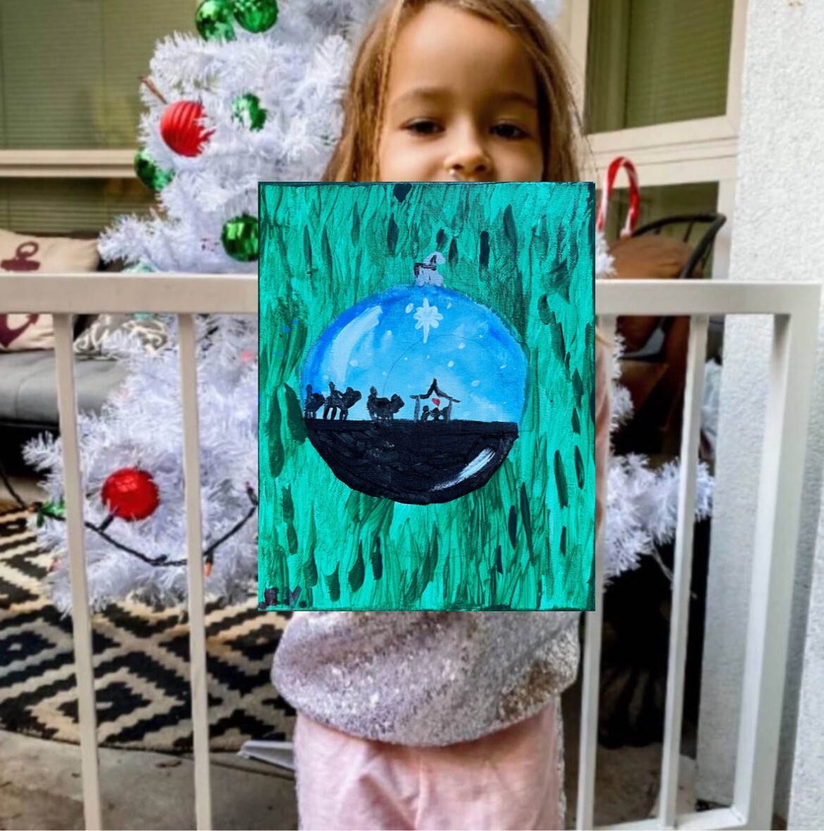 Christmas Painting Holy Night Original Art Acrylic Ocean 8